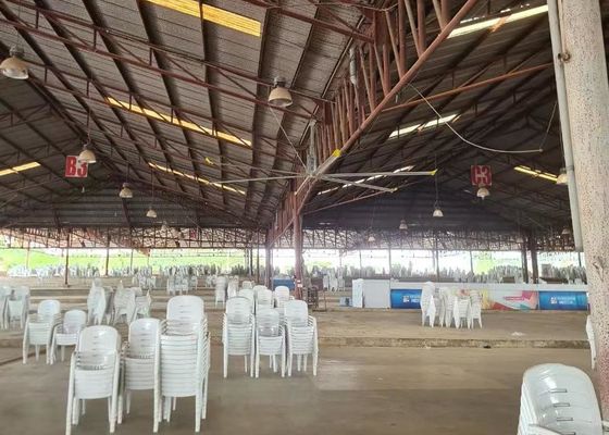 ราคาดี เครื่องเย็นอากาศแนวราบ HVLS พัดลมเพดานอุตสาหกรรม 24 ฟุต ODM ออนไลน์