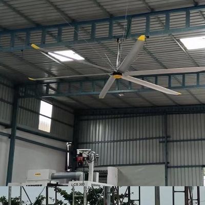 ราคาดี Sliver สีเทา 5.0m 16FT HVLS ขนาดใหญ่ พัดลมเพดานสําหรับการเย็นอากาศและอากาศ ออนไลน์
