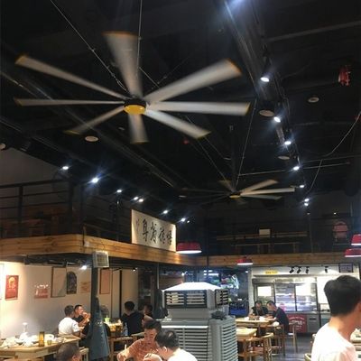 2.4m 8FT เครื่องพัดลมเพดาน HVLS ไม่มีแปรง สําหรับโกดังและสถานที่การค้า ฟรีการบํารุงรักษา