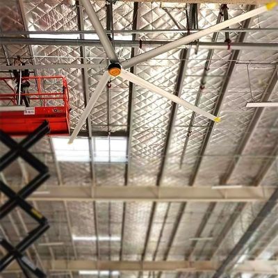 พัดลมเพดานไฟฟ้า HVLS แบบประเพณีติดเพดาน พร้อม 6 ใบอะลูมิเนียม